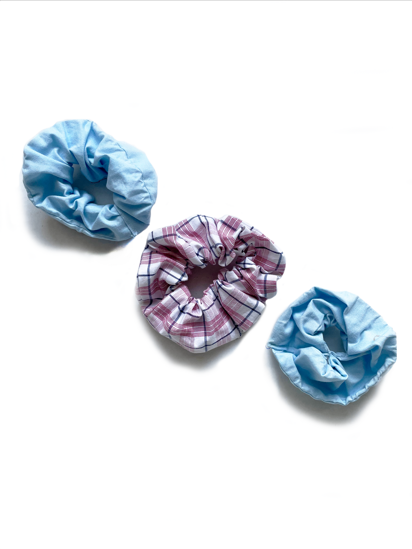 Scrunchie Trio - Baby Blue & Bubblegum