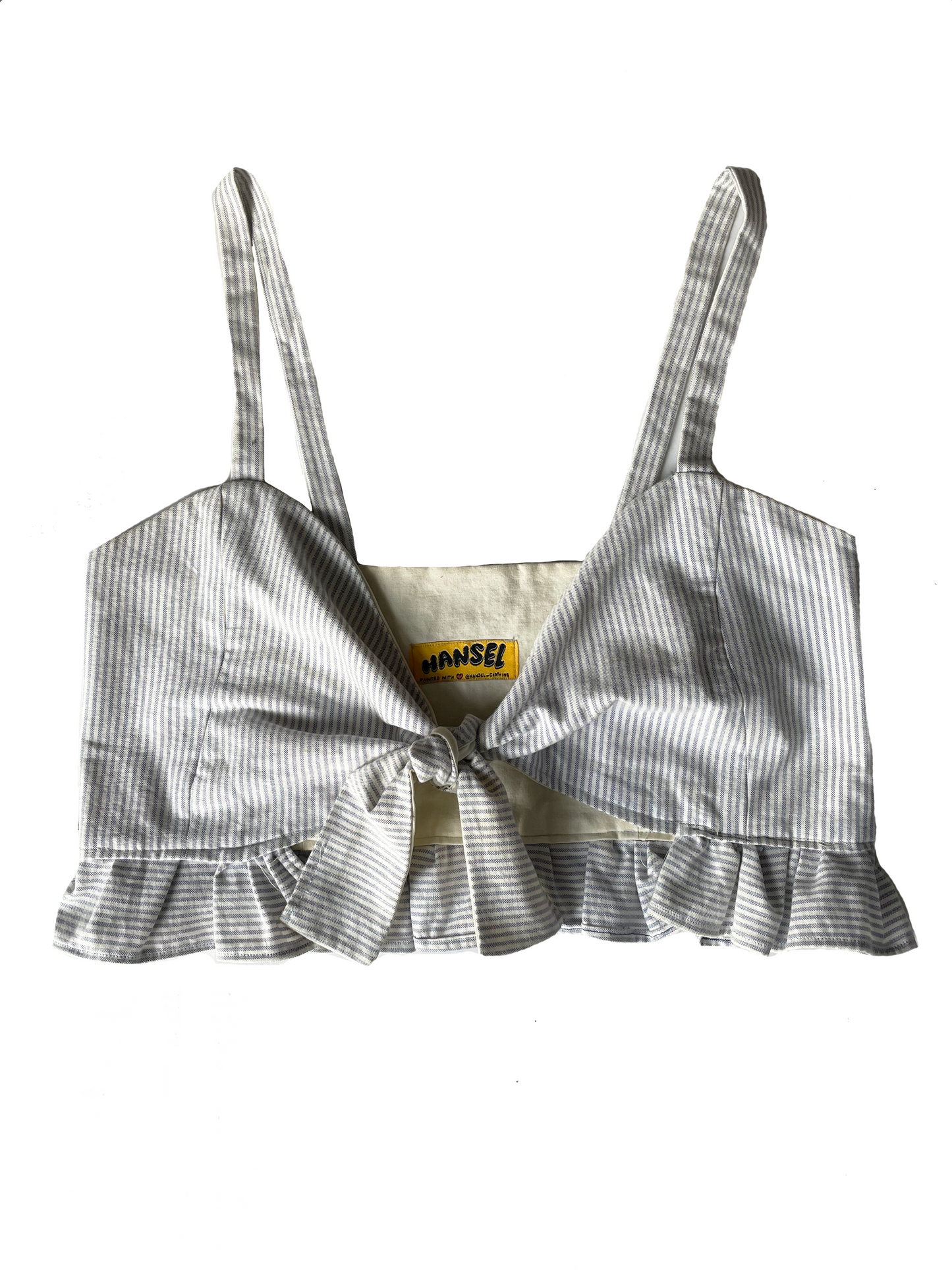 The Daisy Tie Top - Pinstripe