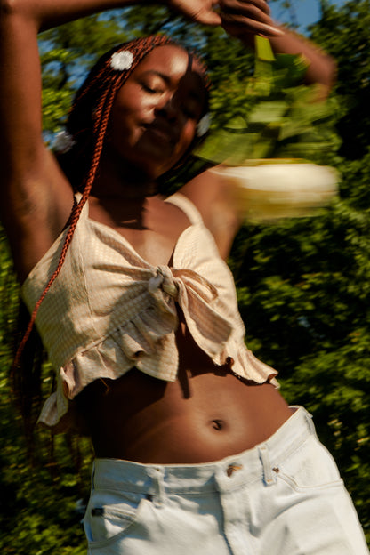 The Daisy Tie Top - Checker