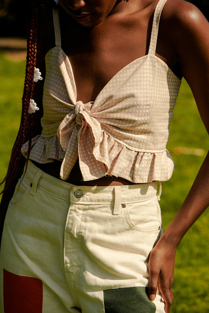 The Daisy Tie Top - Checker